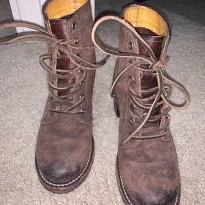 Frye lace up booties